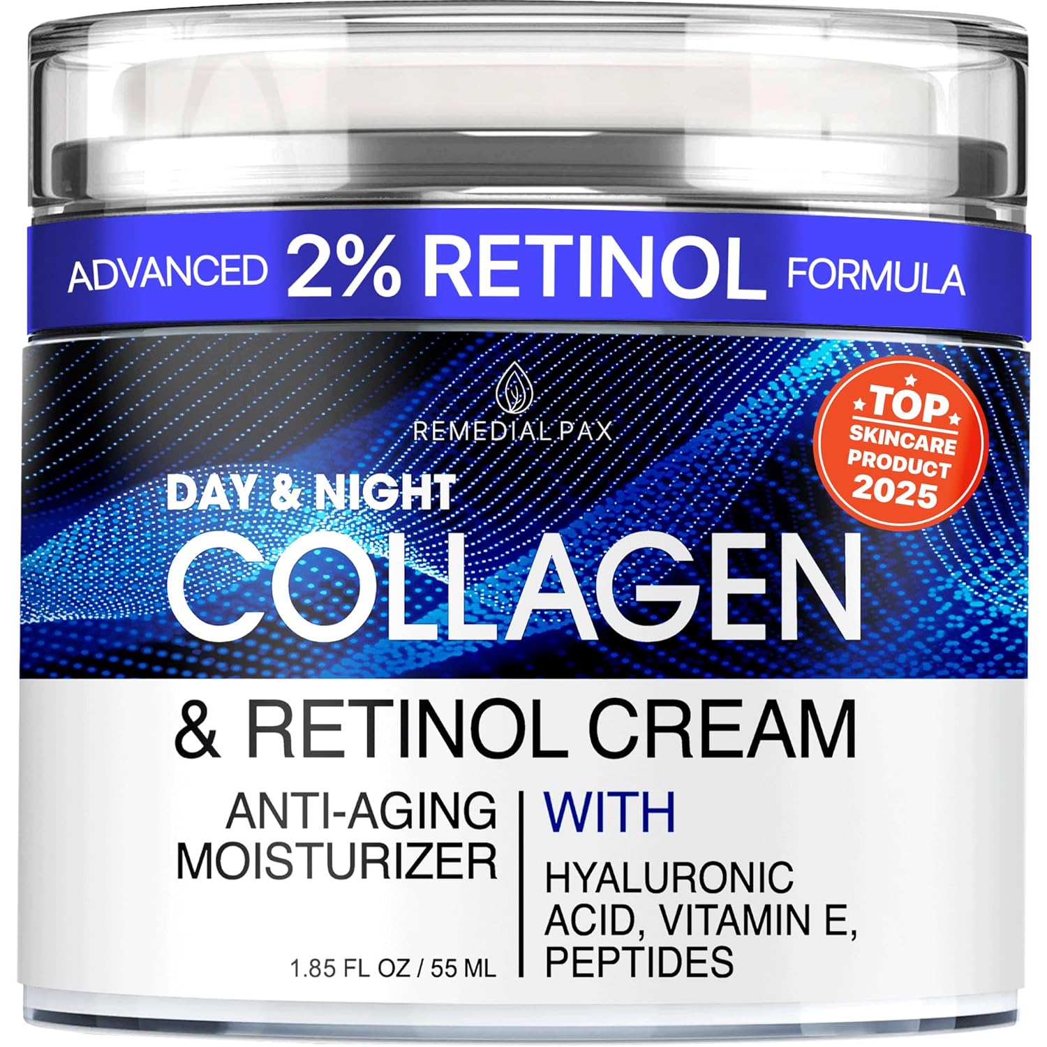 Collagen Face Cream with Retinol & Hyaluronic Acid - Anti Aging Moisturizer for Women & Men, Firming Day & Night Cream for Wrinkles, Hydrating Facial Lotion for All Skin Types